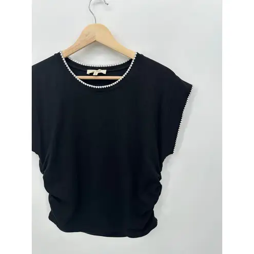 Madewell  Womens Side-Cinch Muscle Tee Size M Stitched Neutral Casual Shirt