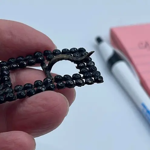 Antique French Jet Gothic Edwardian black belt buckle