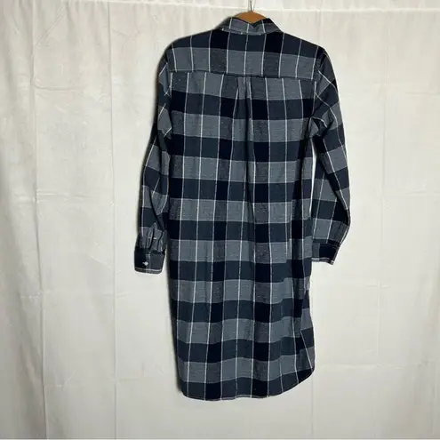 Lands' End  Blue Patchwork Denim Style 100% Cotton Long Sleeve Knee Length Dress M