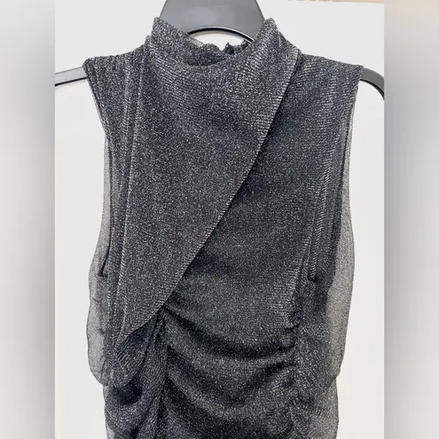 All Saints Tia Metallic Ruched Mini Dress