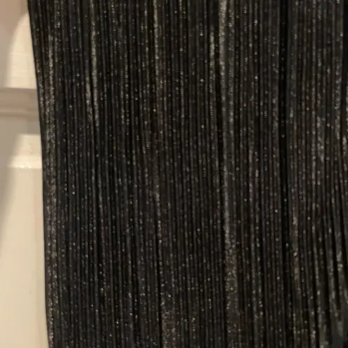 Heart & Heels Sleeveless Pleated Collared Jumpsuit Metallic Black Size Large