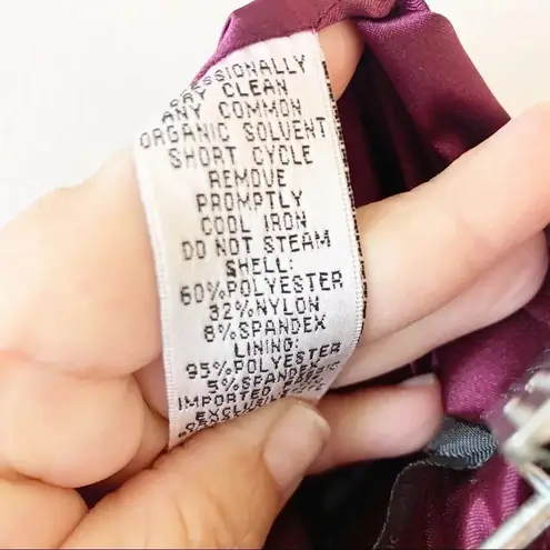 Jessica McClintock Fuchsia Iridescent Ruched Mini Dress Size 8 90s Y2K Prom Pink