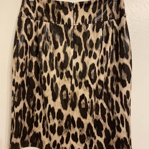 Chico's  TRAVELERS COLLECTION LEOPARD Animal Print PENCIL SKIRT Sz S Small 4