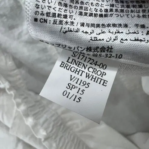 Old Navy  Linen Crop Pant Women 2XL Bright White Pull On Elastic Waist Summer NEW