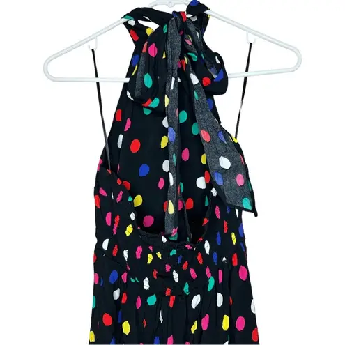 RIXO Target Colorful Polka Dot Black Mini Dress Size XS