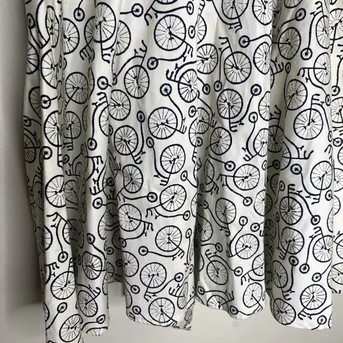 Ixia White & Black Bicycle Print Pinup Fit &Flare Mini Dress Size Large