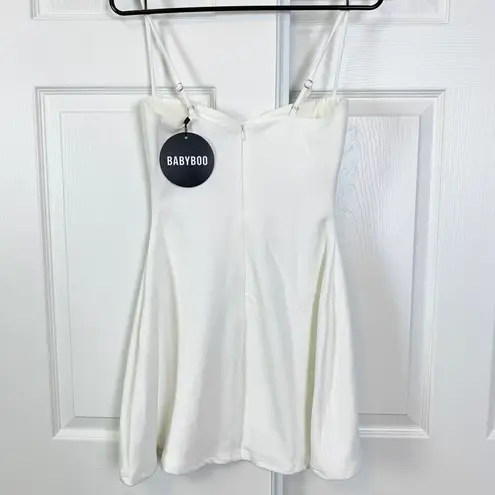 Babyboo NWT Dakota Crepe Sweetheart Neckline Mini Dress Ivory Size Medium