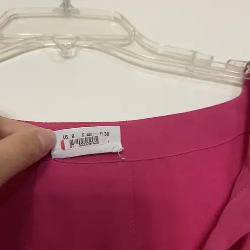 Akris Punto Blouse Top Pink Short Dolman Sleeves Silk Elastic Hem size 8