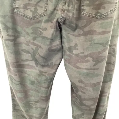 Level 99 Gabrielle Jogger Pants Size Small Camo Linen Tencel Lyocell Mid