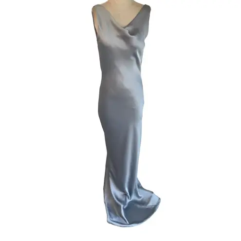 Norma Kamali Maria Gown in Silver Small New Womens Long Maxi grey dress