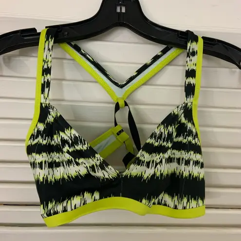 Nike SM  green print tie up dance sports bra