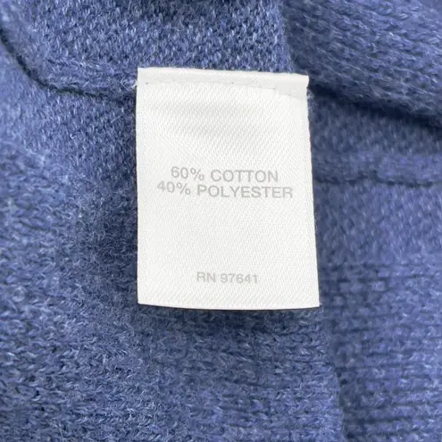 J Jill Sweater Womens Large Thermal Coastal Minimalist Cozy Soft Classic Preppy Blue