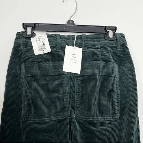 Free Assembly Green Utility Wide Straight Corduroy Pants Size 2