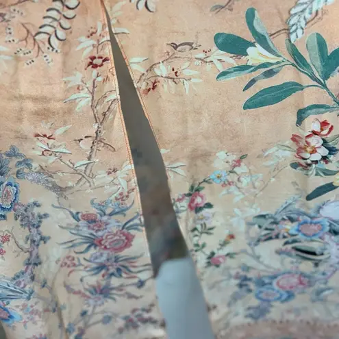 Camilla Orange Fooral Split Pocket Maxi Long Sleeve Size Small Dress