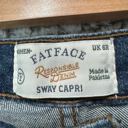Fat Face Women's Sway Capri Jeans Size 6 Dark Wash Relaxed Fit Denim Blue