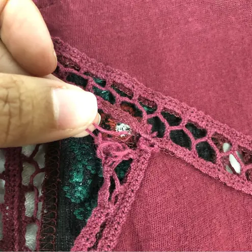 Crescent embroidered dress Size Medium burgundy