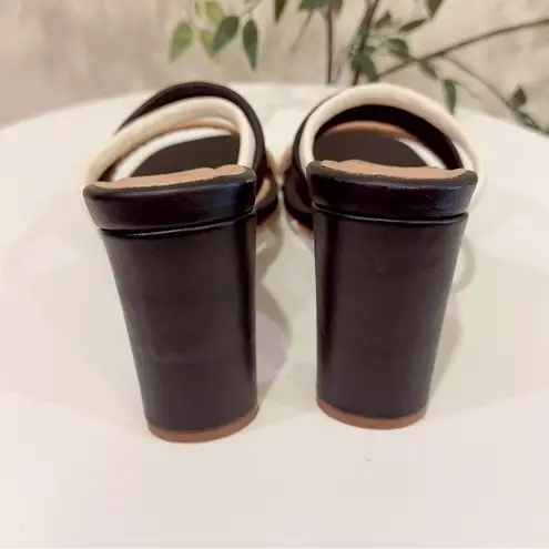 Kaanas Umbria Contrast Strappy Heel Black Size 6 NWOT Summer Tan