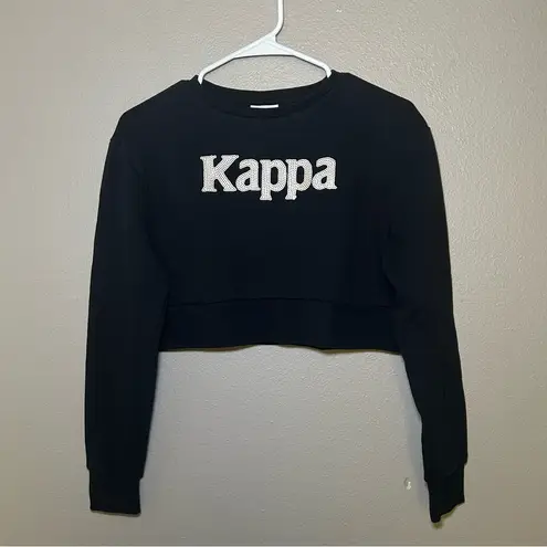 Kappa Authentic Gobret black sequins cropped pullover sweater women’s size small