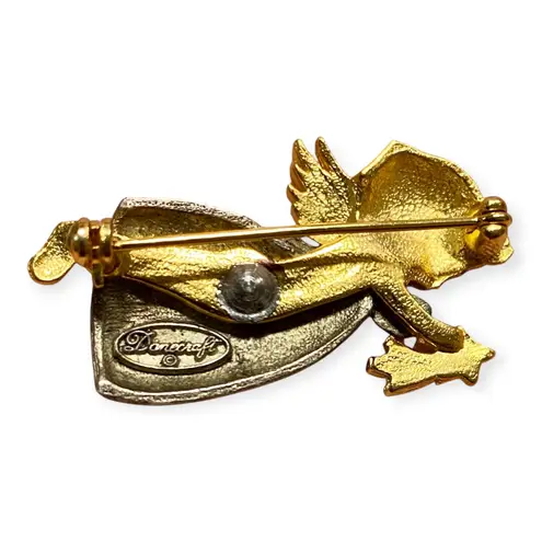 Vintage Danecraft Angel Pin Brooch Gold & Silver Tone Celestial Shooting Star