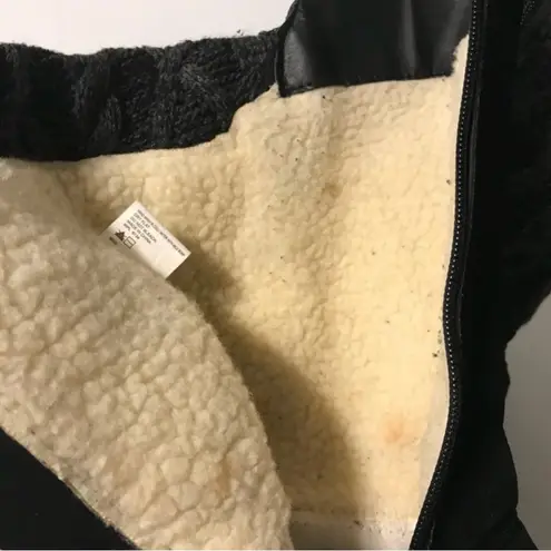 MUK LUKS black winter boots faux suede zip up calf size 9