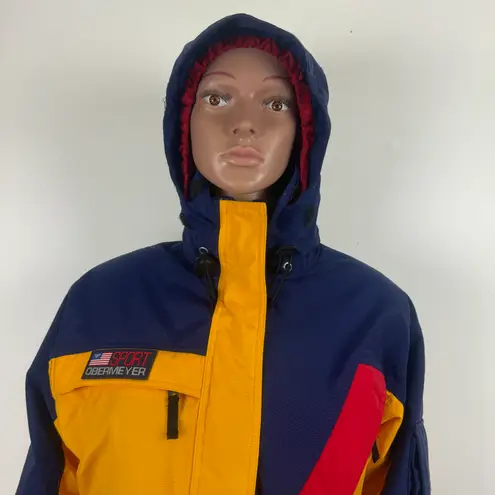 Obermeyer Sport Stabilizer Winter Ski Snow Hooded Jacket Color Block Vintage 90's