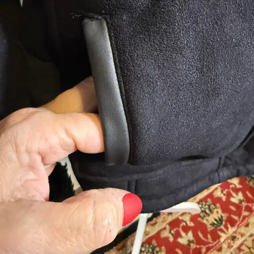 Gallery Black Faux Suede Sherpa Lined Moto Jacket Women's Size M