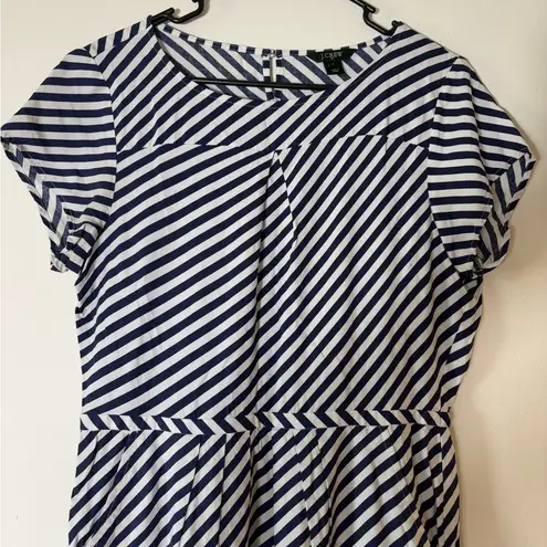 J.Crew  Blue and White‎ Striped Mini Dress Size 8
