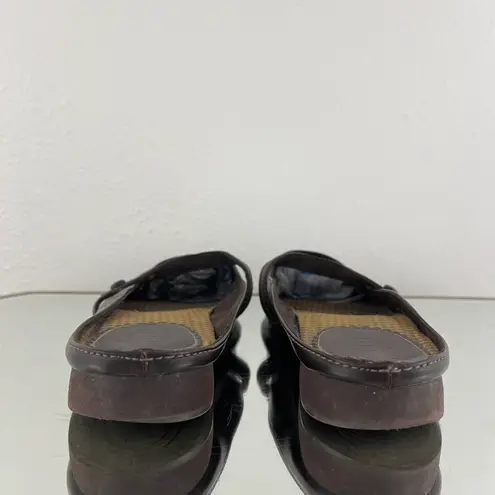 Mudd Vintage Y2K 2000s Dark Brown Faux Leather Preppy Mary Jane Slip On Flats