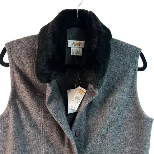 Talbots 𝅺Talbot Wool Vest with removable Faux Fur Collar NWT Size M