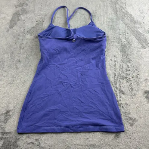 Lululemon  Womens Power Y Tank Size 4 Purple Racerback Padded Athletic Tenniscore