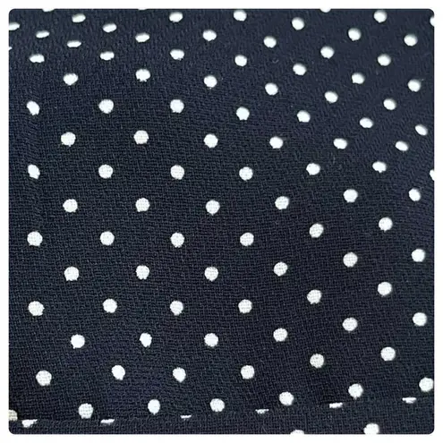 ZARA  Navy Blue White Small Polka Dot Pocket Slouchy Cuff Pant Size XS Preppy - Image 2