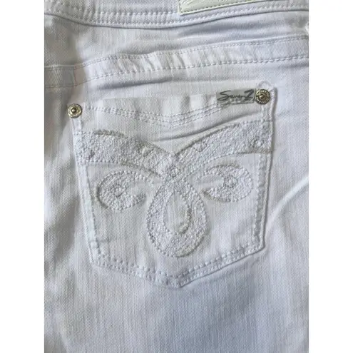 Seven 7 White cut off shorts embellished back pocket size 16