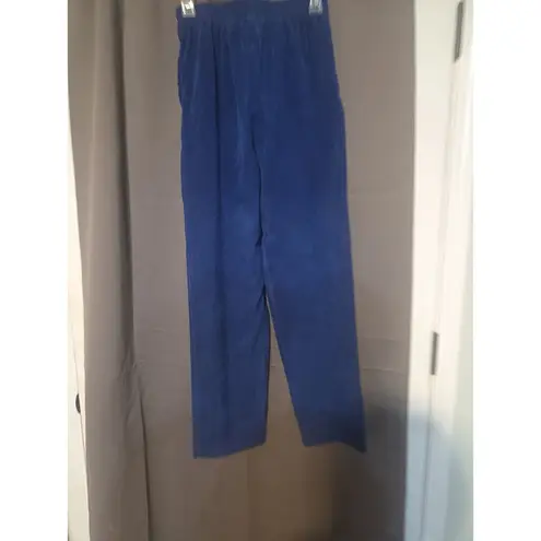 Allison Daley Blue Suede Pants, Women's Size 8, Pull-on Elastic Waist, Stretch