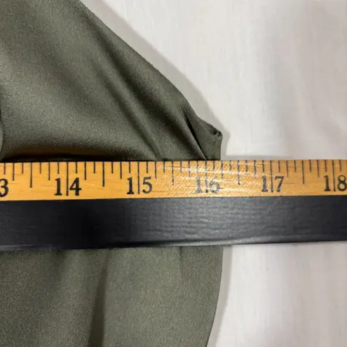 JLo Satin Halter Dress Womens S Olive Green Wrap Skirt Romantic Chic Wedding