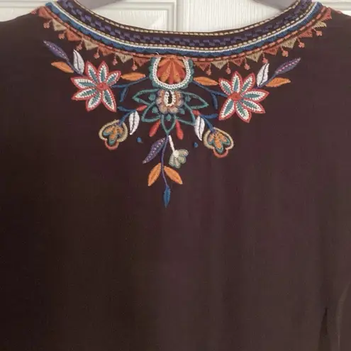 Johnny Was silk heavily embroidered Lailani dress NWT