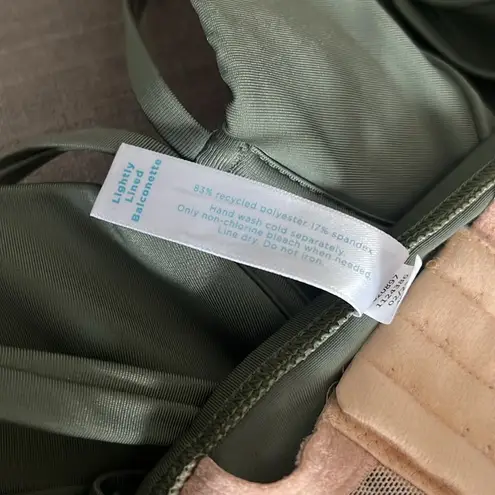 Cacique Swim Olive Underwire Lightly Lined Balconette Bikini Top, Size 42DD