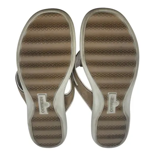 Sebago Comfort Flip Flop Sandals Suede Tassel Tan Size 6