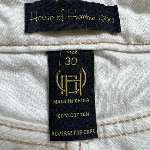 House of Harlow  1960 100% Cotton White High Rise Jean Shorts - 30