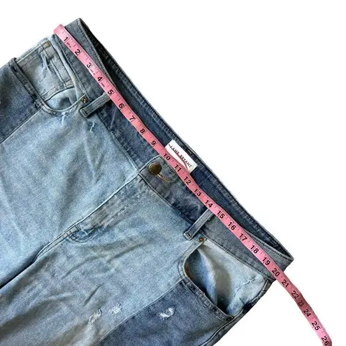 Lane Bryant  Flex Magic Waistband High Rise Straight Color Block Crop Jeans