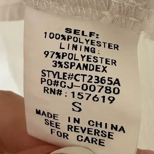 Cloud Ten White Ruffle Tiered Tank Top Square Neck Sleeveless Size Small