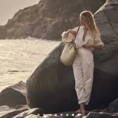 💕DOEN💕 Louvre Pant ~ High Waisted Pleated Ankle Pants Salt White 10 NWT