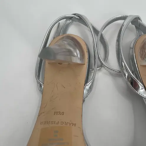 Marc Fisher  Heels Breta Size 9.5 Chrome Silver Clear Sparkle Prom Homecoming