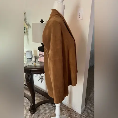 Karen Kane Waterfall Draped Jacket, Faux Suede Tank, Size XL, Brown, L72558