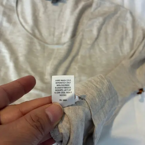 NWT Amber Sun Long Sleeve Top Scoop Neck Knit Casual Beige Size