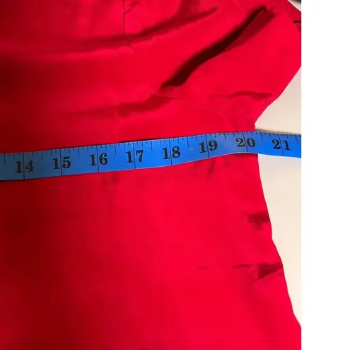 Vintage Kasper Blouse 10 Red 100% Silk Pleated Front Classic 90s Career Top