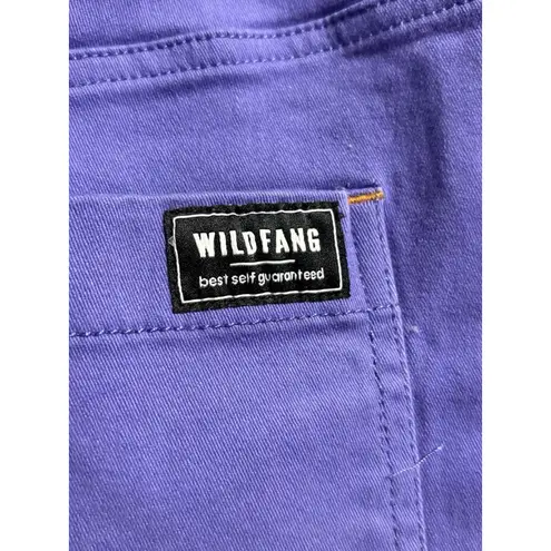 Wildfang Purple Mini Skirt Womens Medium Knit Pockets Casual Button Staple Hip