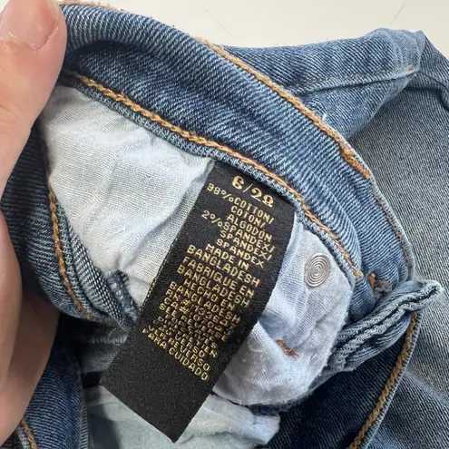 Rachel Roy Jeans Womens 6 Blue Distressed Skinny Stretch Denim Mid Rise 6/28