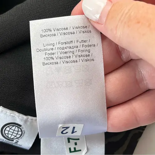 Ganni Abstract Swirl Print Viscose-Crepe Short Sleeve Kalamata Dress Womens US 4