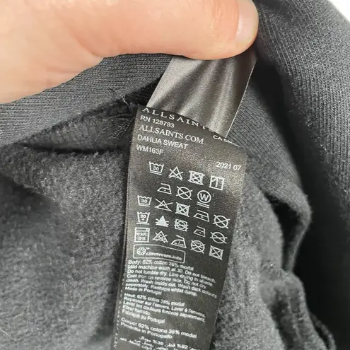 All Saints Women’s Dahlia Drapey Sweatshirt Cardigan in Black Size S