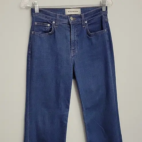 Reformation  PJ Mid-rise Cropped Flare True Blue Wash Size 27 EUC